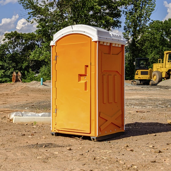 how often are the portable restrooms cleaned and serviced during a rental period in Thompson Ohio